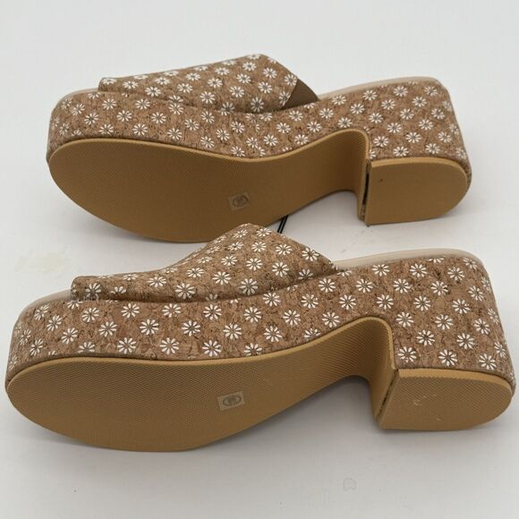 Beach By Matisse Tammy Wedge Sandal Platform Slide Size 11 Daisy Cork Open Toe. - Picture 10 of 15